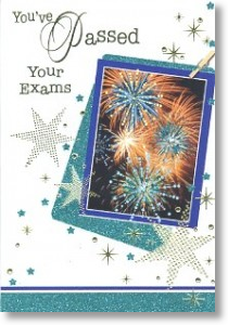 Sparkling Fireworks, Exam Congratulations Card