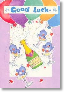 Balloons & Bluebirds, Good Luck Card