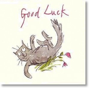 Playful Cat, Good Luck Card