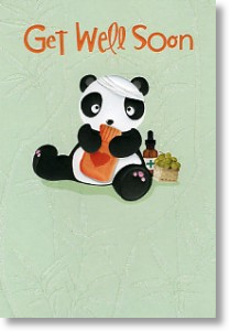 Poorly Panda, Cute Get Well Card